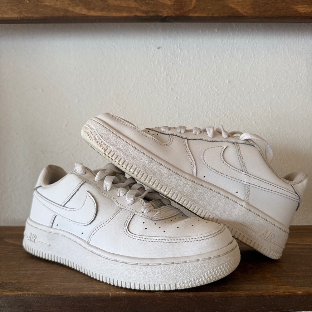 Nike Air Force 1 Low Triple White Leather Sneakers-111 Youth 4.5Y‎ DH2920